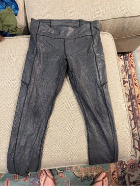 Women’s Gray Metallic Leggings